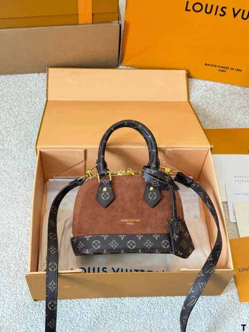 Louis Vuitton Brown Quilted Suede Bag