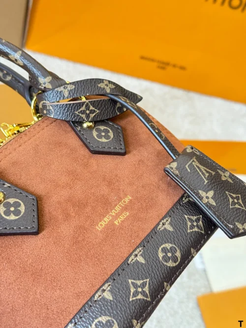 Louis Vuitton Brown Quilted Suede Bag