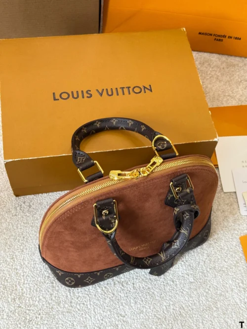 Louis Vuitton Brown Quilted Suede Bag