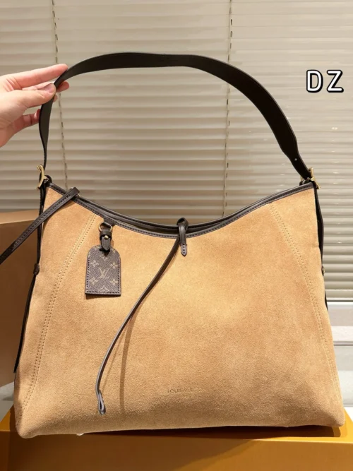 Louis Vuitton CarryAll Suede Crossbody Bag Style 0206