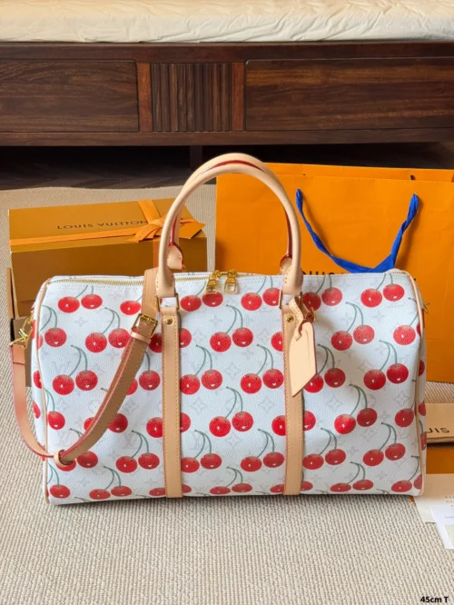 Louis Vuitton Keepall Leather Travel Bag Style 0214
