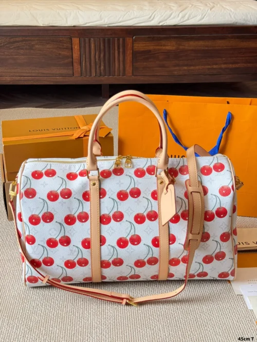 Louis Vuitton Keepall Leather Travel Bag Style 0214