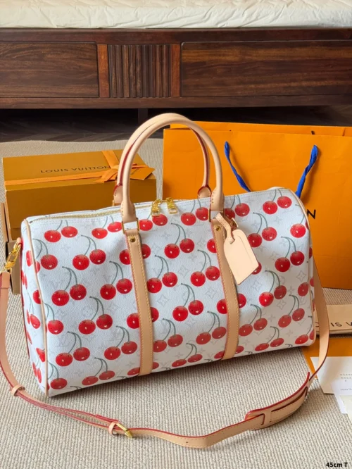 Louis Vuitton Keepall Leather Travel Bag Style 0214