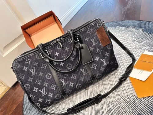 Louis Vuitton Keepall Monogram Denim Travel Bag