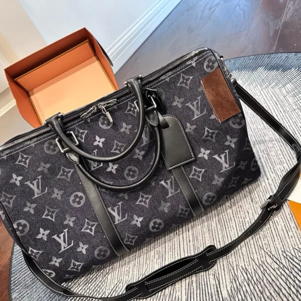 LV0275-01 Louis Vuitton Keepall Monogram Denim Travel Bag