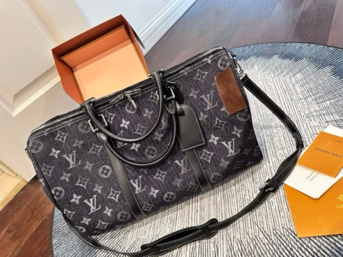 Louis Vuitton Keepall Monogram Denim Travel Bag