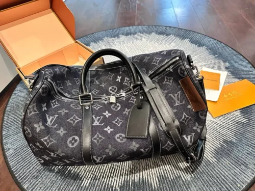 Louis Vuitton Keepall Monogram Denim Travel Bag