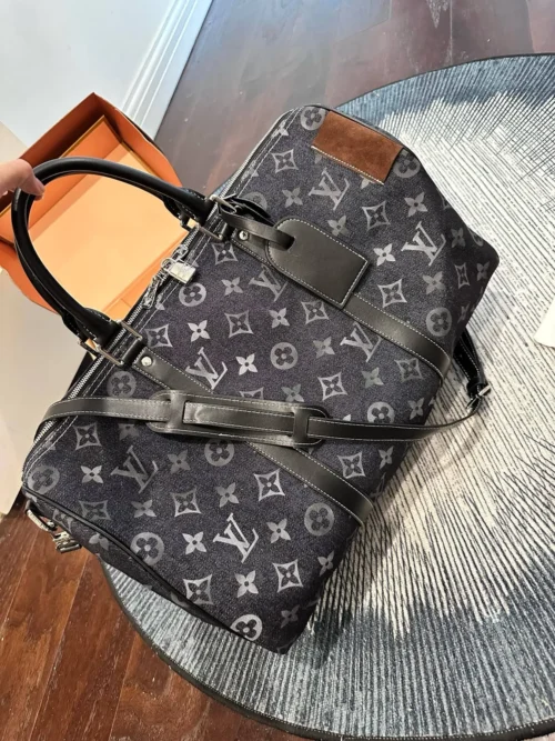 Louis Vuitton Keepall Monogram Denim Travel Bag