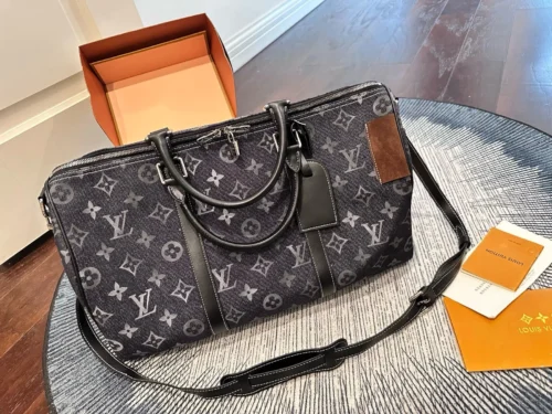 Louis Vuitton Keepall Monogram Denim Travel Bag