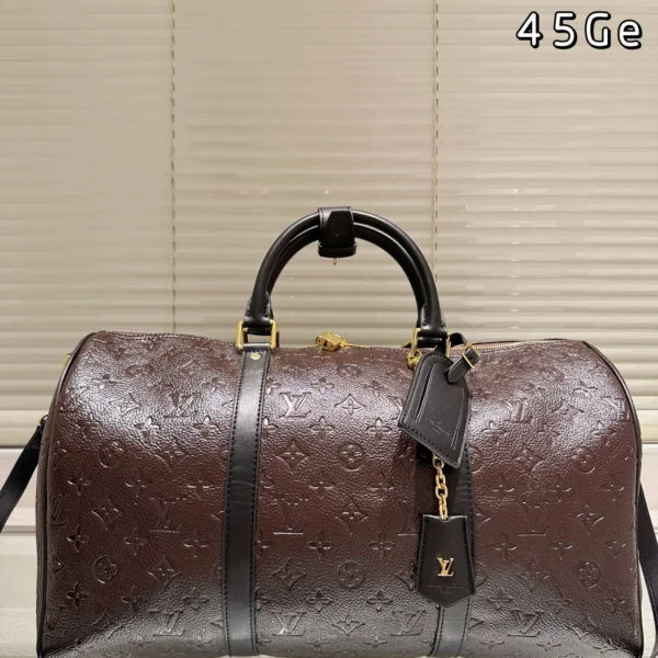 LV0285-01 Louis Vuitton Keepall Monogram Leather Travel Bag