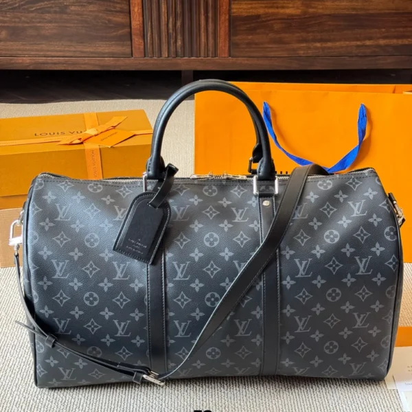 LV0287-01 Louis Vuitton Keepall Monogram Leather Travel Bag Style 0287