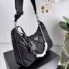 Prada Black Quilted Nylon Hobo Bag