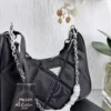 Prada Black Quilted Nylon Hobo Bag