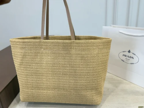Prada Raffia Tote Bag