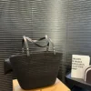 Prada Black Embroidered Leather Top Handle Bag