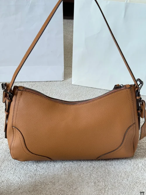 Prada Aimee Brown Leather Hobo Bag