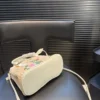 Prada Brown Embroidered Leather Top Handle Bag Style 0124
