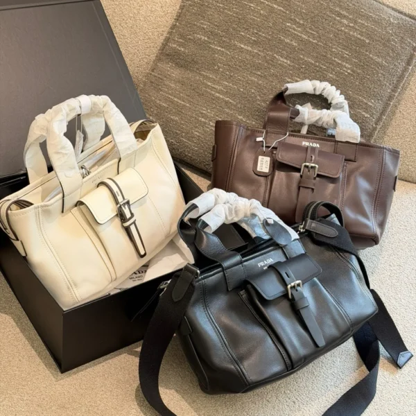 PRADA0151-01 Prada White Leather Top Handle Bag Style 0151