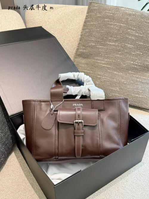 Prada White Leather Top Handle Bag Style 0151