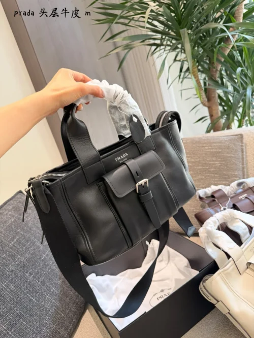 Prada White Leather Top Handle Bag Style 0151