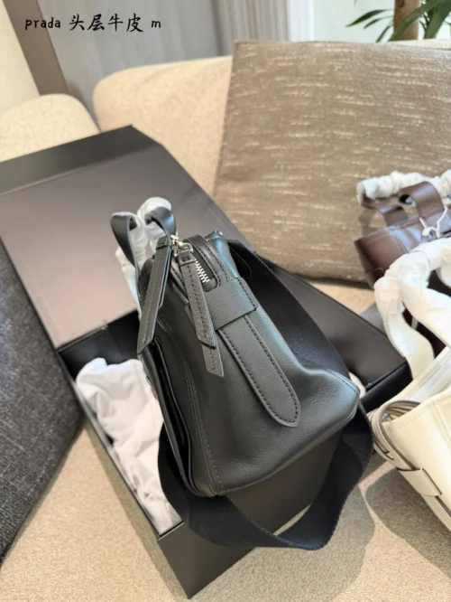 Prada White Leather Top Handle Bag Style 0151