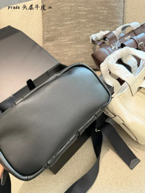 Prada White Leather Top Handle Bag Style 0151