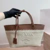 Prada Small Raffia Bucket Bag Style 0186
