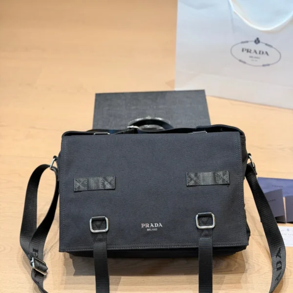 PRADA0200-01 Prada Black Leather Messenger Bag