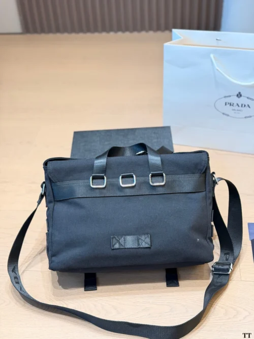 Prada Black Leather Messenger Bag