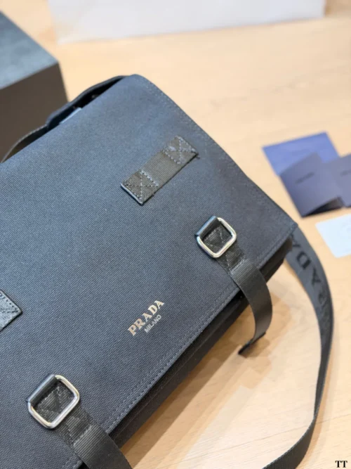 Prada Black Leather Messenger Bag