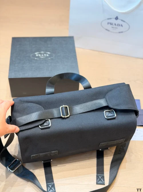Prada Black Leather Messenger Bag