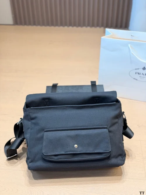 Prada Black Leather Messenger Bag