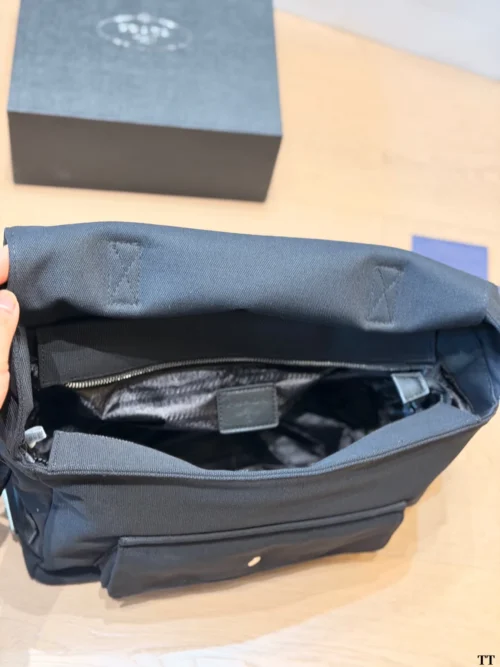Prada Black Leather Messenger Bag