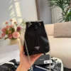 Prada Black Chain Nylon Bucket Bag