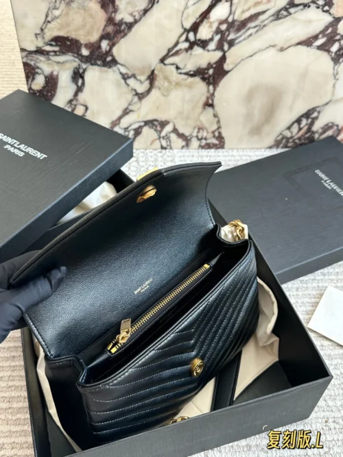 YSL Chain Leather Messenger Bag