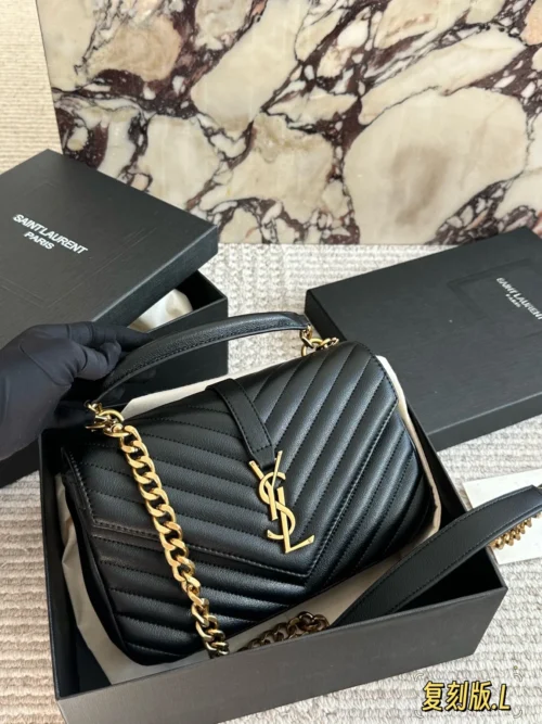 YSL Chain Leather Messenger Bag