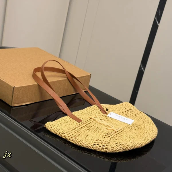 YSL Woven Raffia Tote Bag