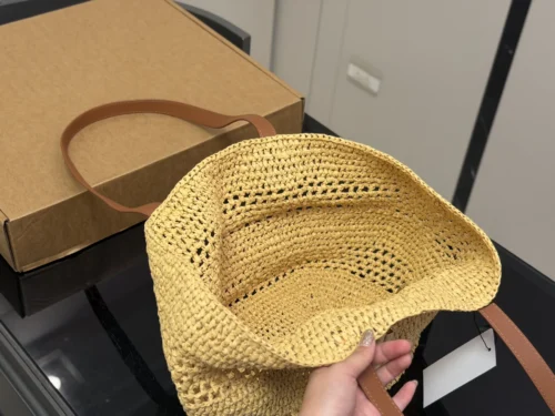 YSL Woven Raffia Tote Bag