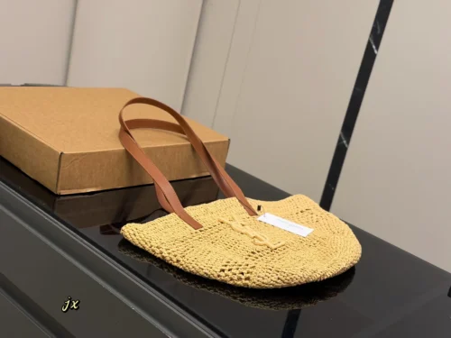 YSL Woven Raffia Tote Bag