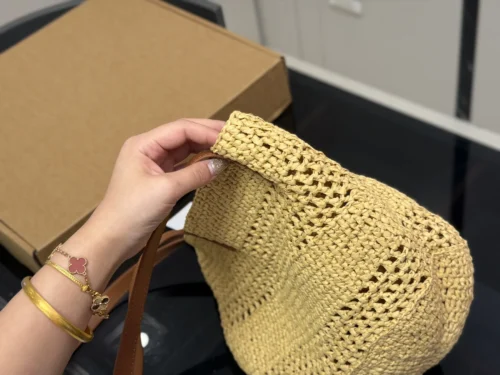YSL Woven Raffia Tote Bag