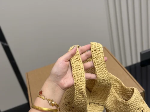 YSL Woven Raffia Tote Bag Style 0023