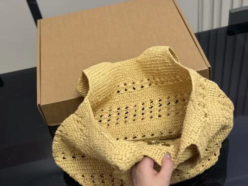 YSL Woven Raffia Tote Bag Style 0023