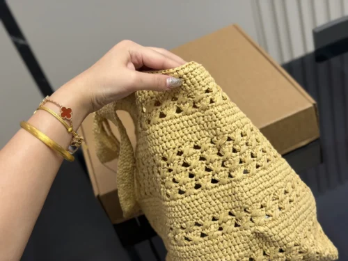 YSL Woven Raffia Tote Bag Style 0023