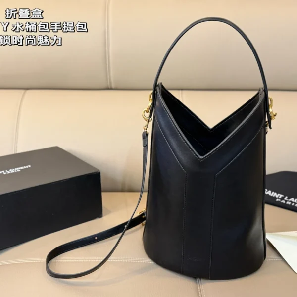 YSL Gold Calfskin Bucket Bag