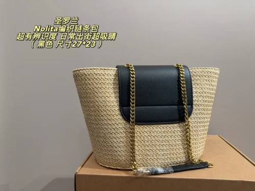 YSL Chain Raffia Crossbody Bag