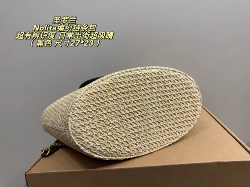 YSL Chain Raffia Crossbody Bag