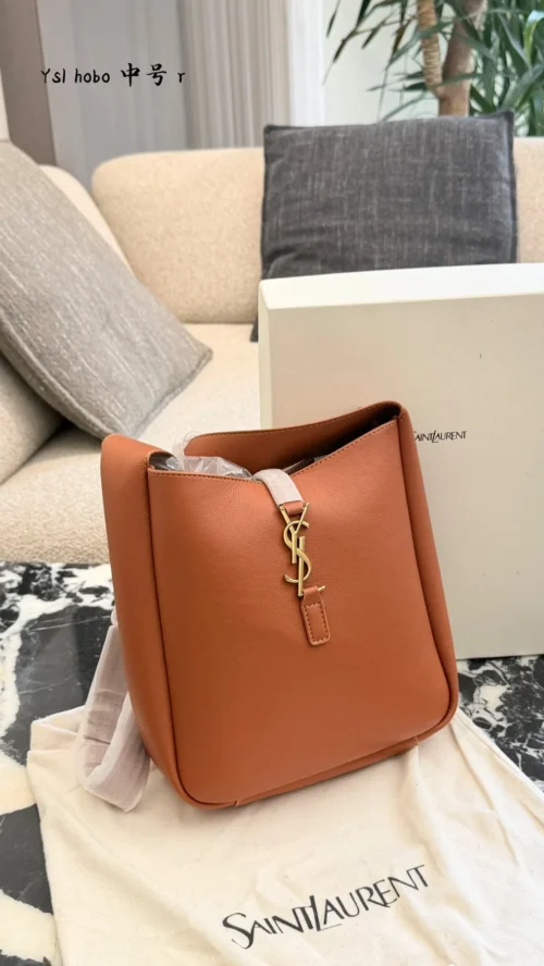 YSL Medium Black Leather Shoulder Bag