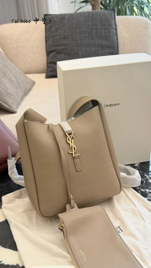 YSL Medium Black Leather Shoulder Bag