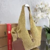 YSL Brown Woven Raffia Backpack