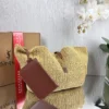 YSL Brown Woven Raffia Backpack